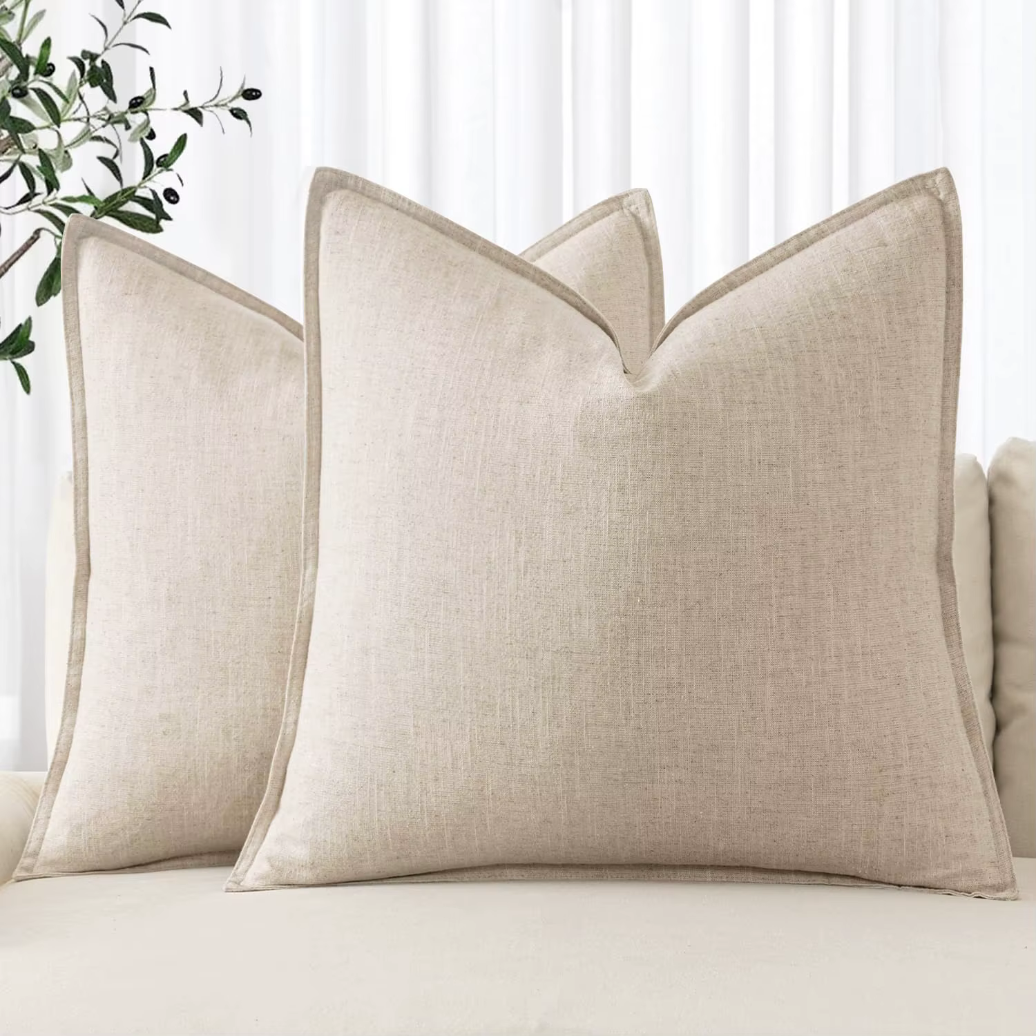 Housses de coussin décoratives en lin