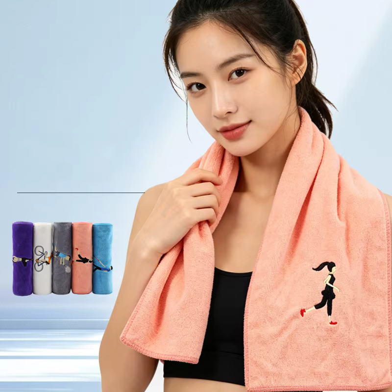 Serviette de sport en microfibre brodée simple