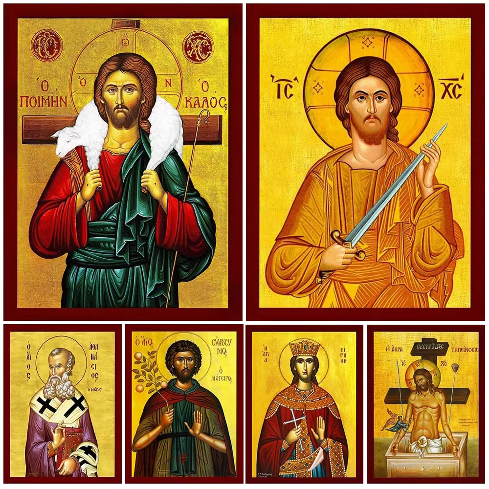 Tableaux muraux religieux vintage Jésus-Christ pour salon