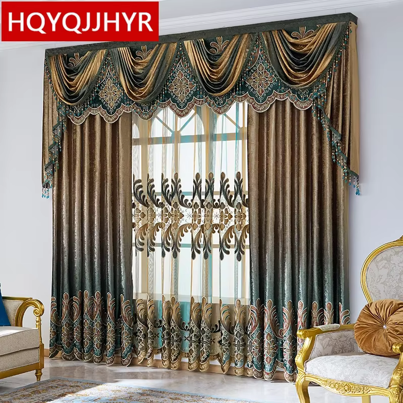 Rideaux décoratifs en velours personnalisés de luxe