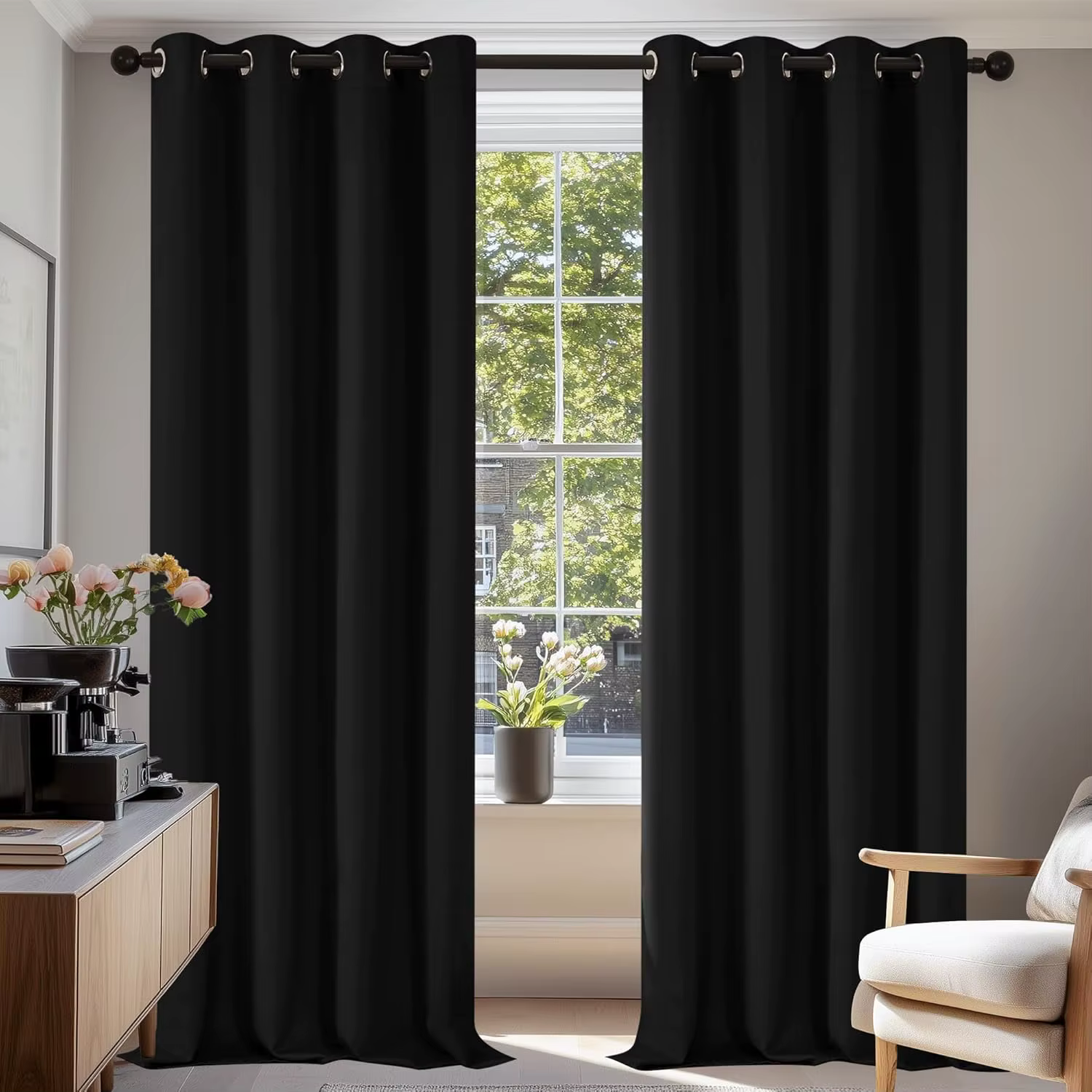Rideaux à œillets pour chambre à coucher
