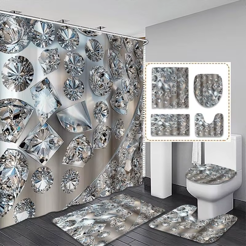 Ensemble de rideaux de douche de style luxe léger