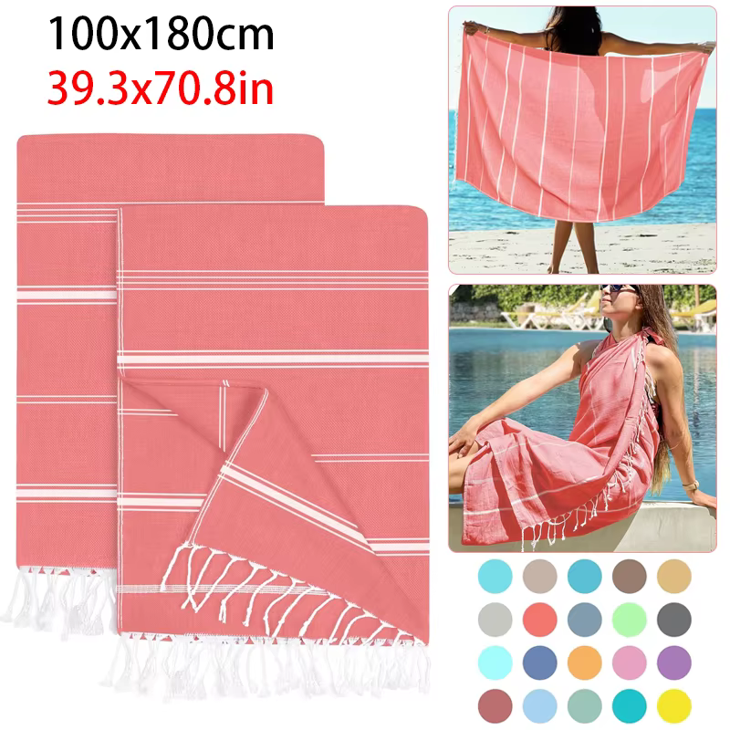 Serviette de Bain Turque à Rayures en Coton