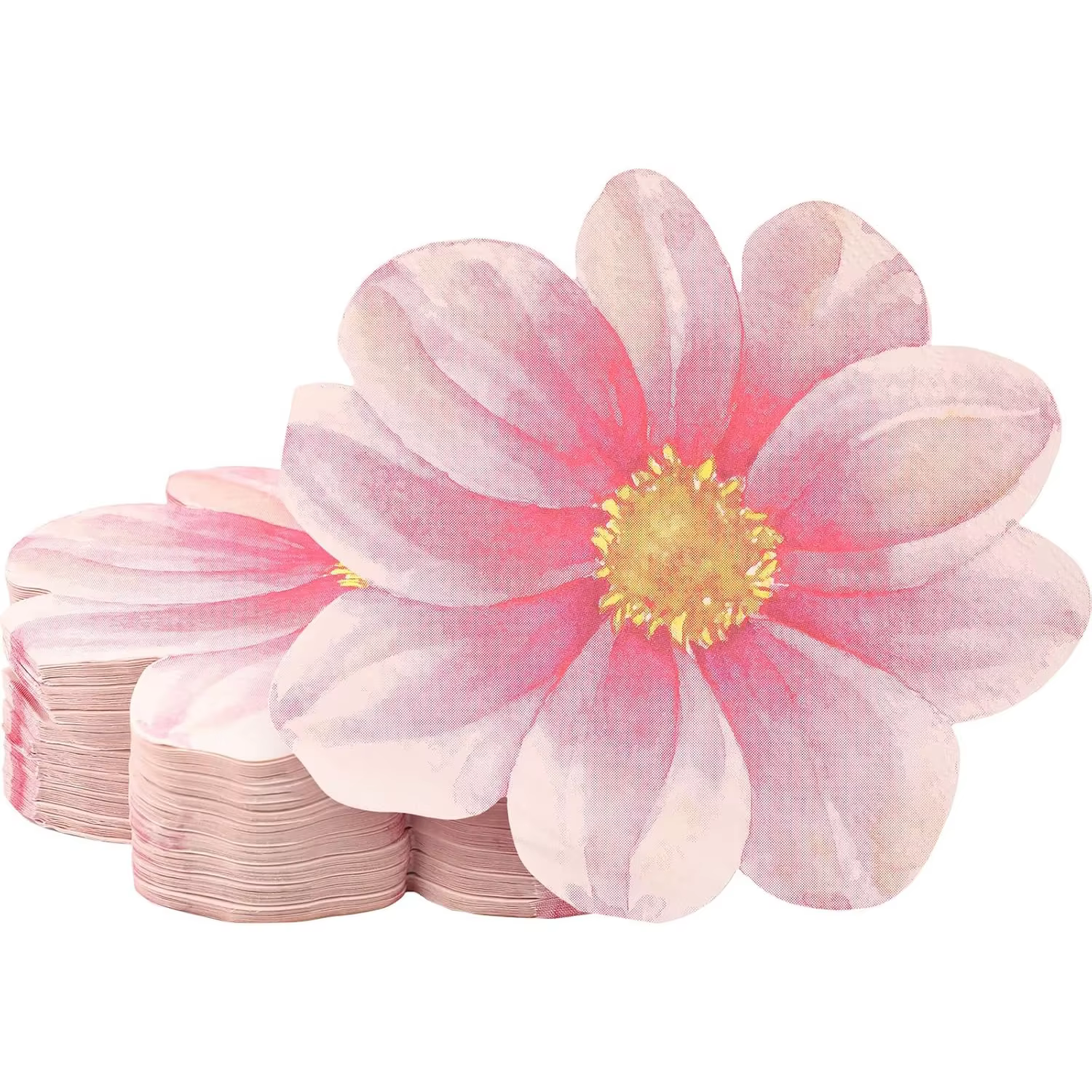 Serviettes en papier à fleurs roses jetables