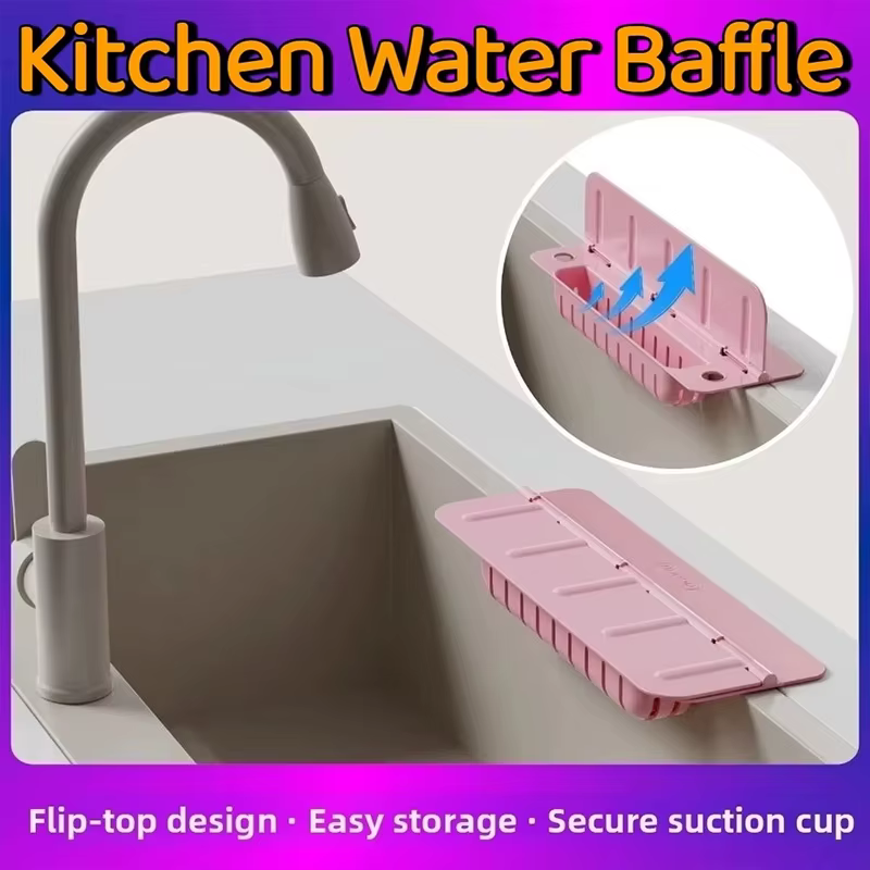 Protection anti-éclaboussures pour évier de cuisine en silicone