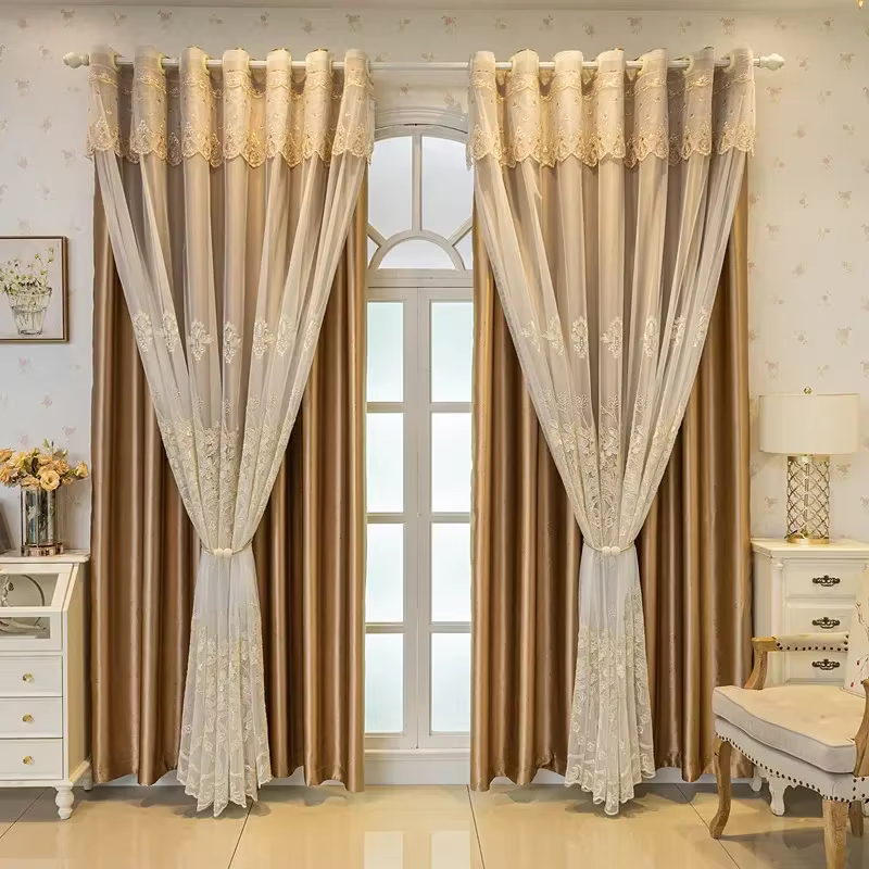 Rideaux de luxe européens pour salon chambre à coucher
