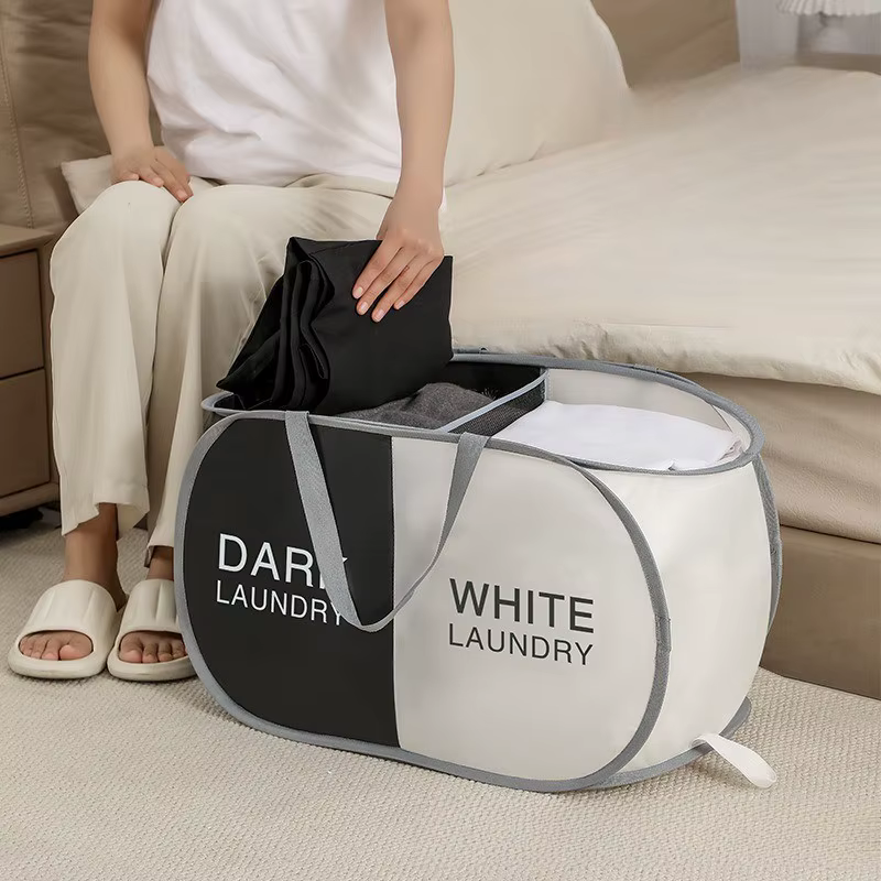 Grand panier à linge pliable