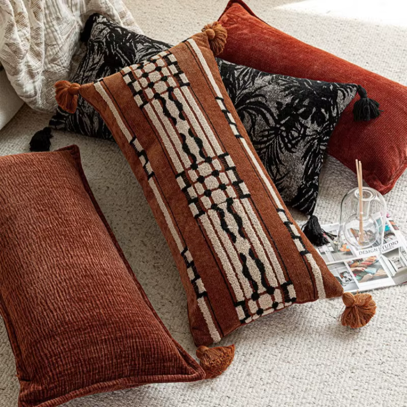 Housse de coussin lombaire ethnique marocaine 30x65cm