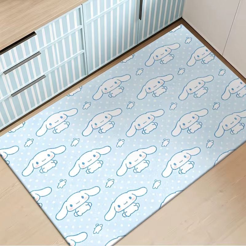 Tapis de sol intérieur à motif de points bleus