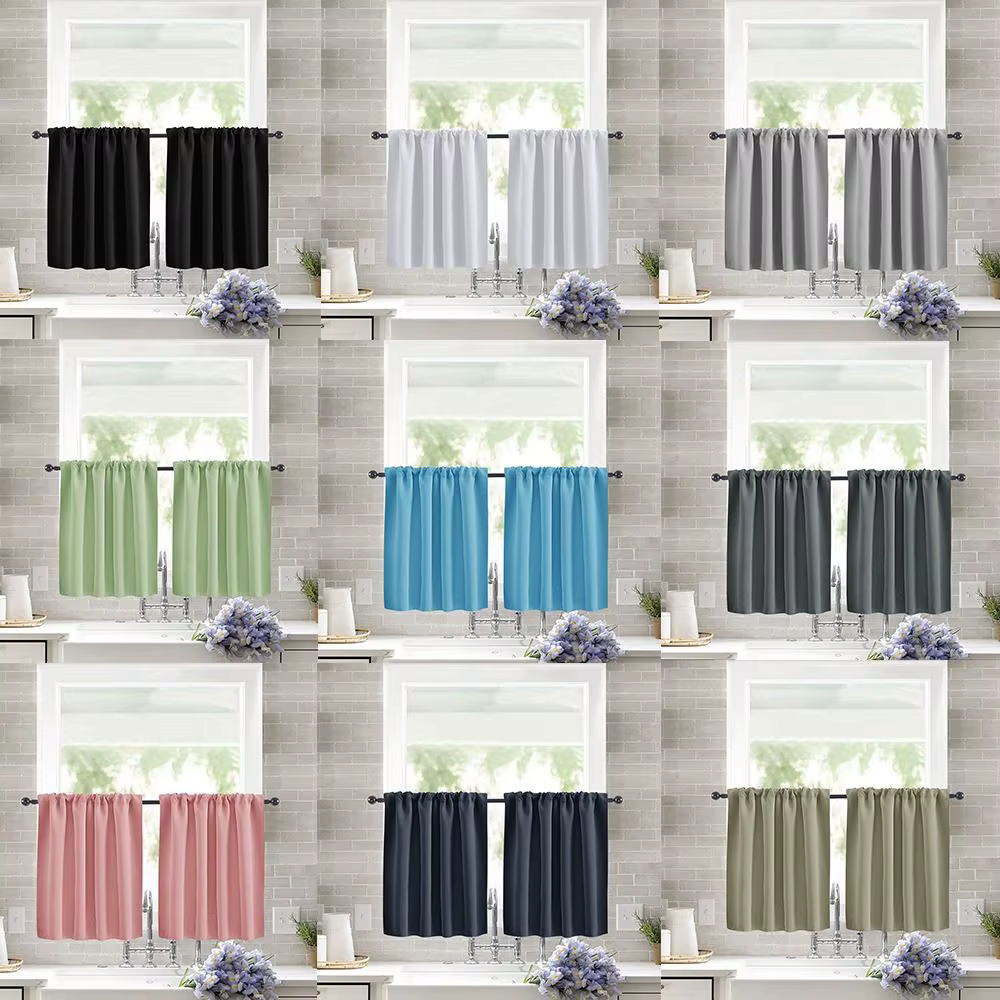Rideaux à plusieurs niveaux courts de couleur Pure