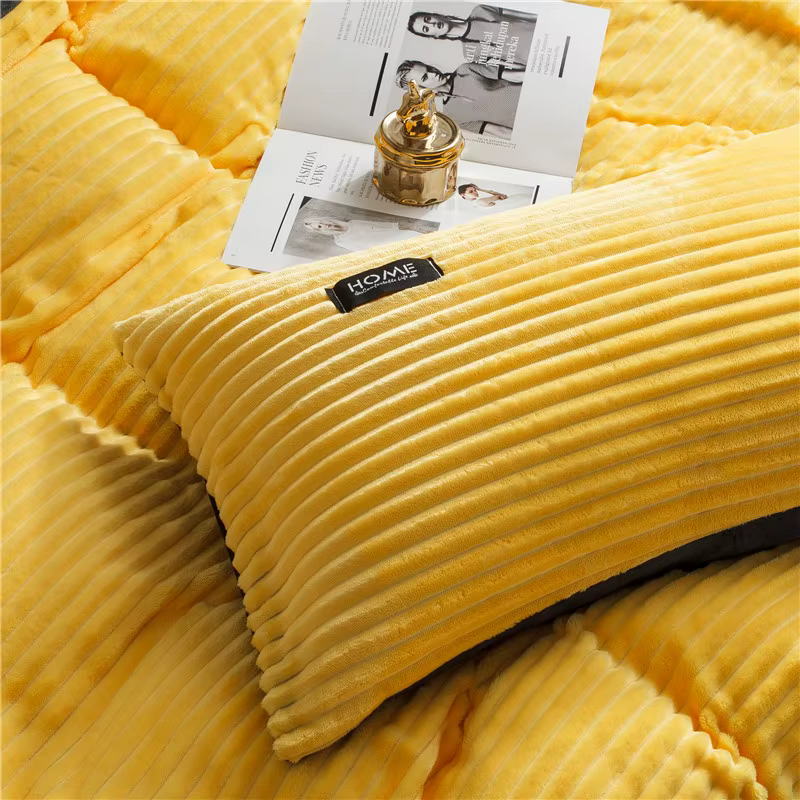 Housse de couette en velours de couleur unie