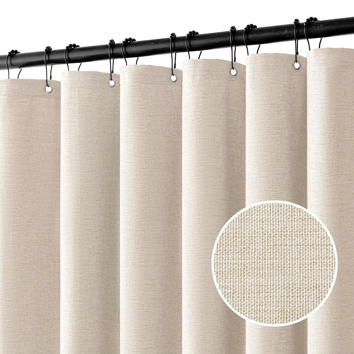 Rideau de douche de luxe imperméable épais Imitation lin couleur Beige rideaux de bain pour salle