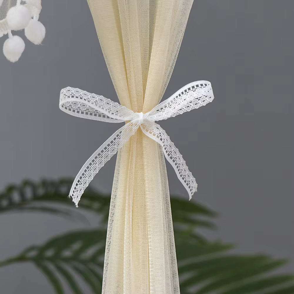 Rideau de porte double couche en dentelle transparente