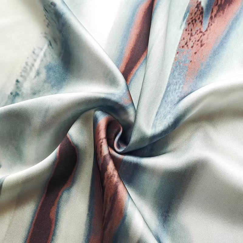 Rideaux en Satin tissu maison fait à la main bleu Royal pierre imprimé Vintage robe de créateur