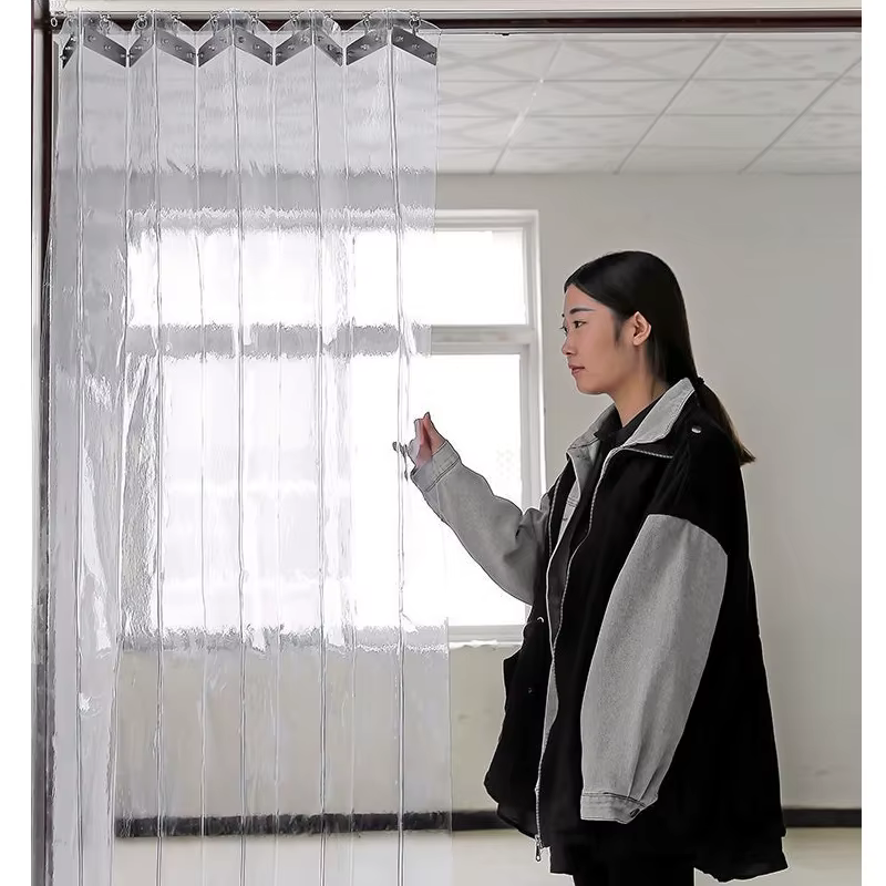 Rideau coulissant en plastique PVC Transparent