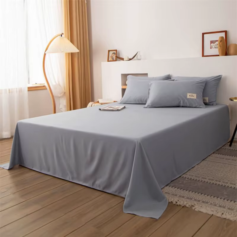 Drap de lit plat en coton lavé