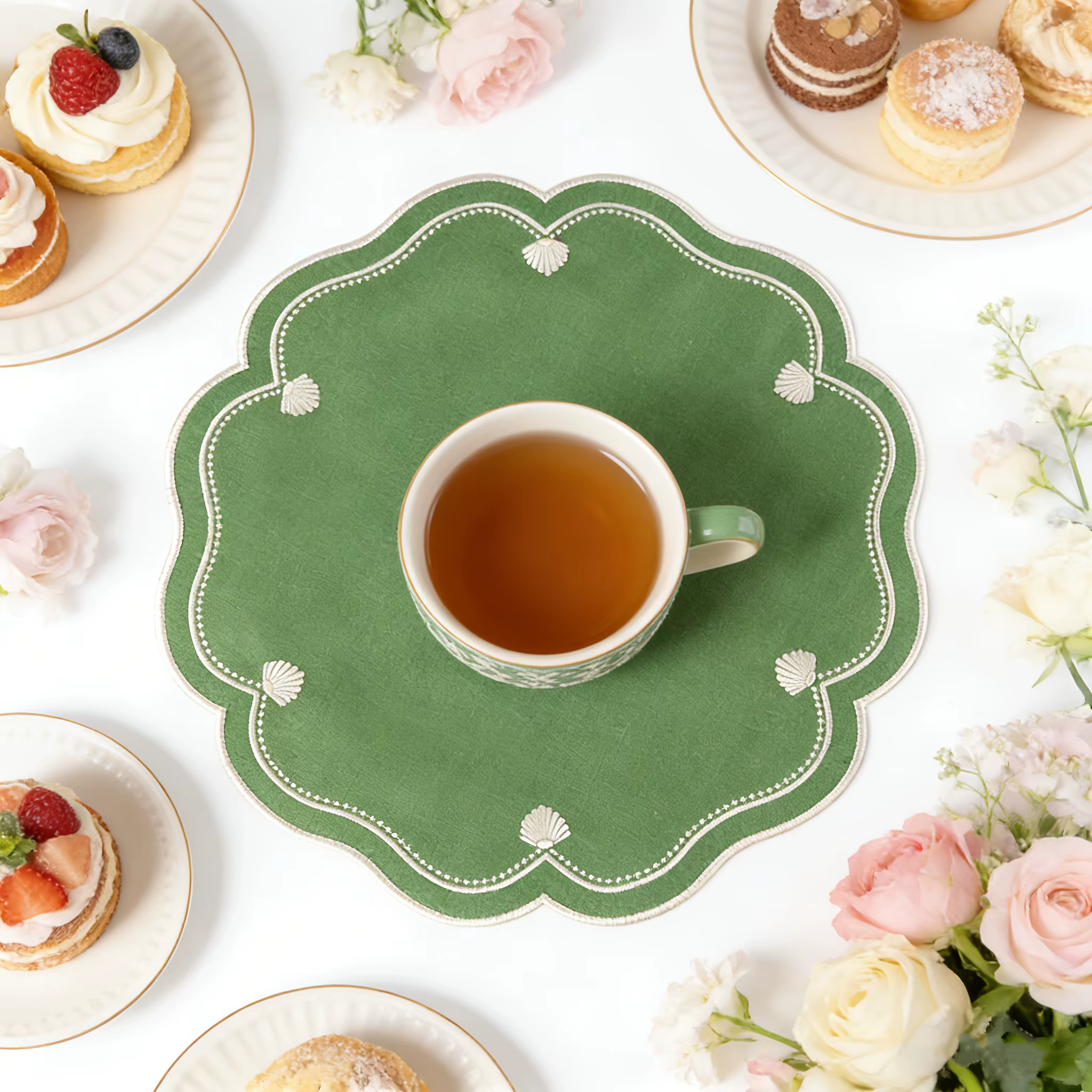1 pièce de serviettes en tissu brodé épaisses variées