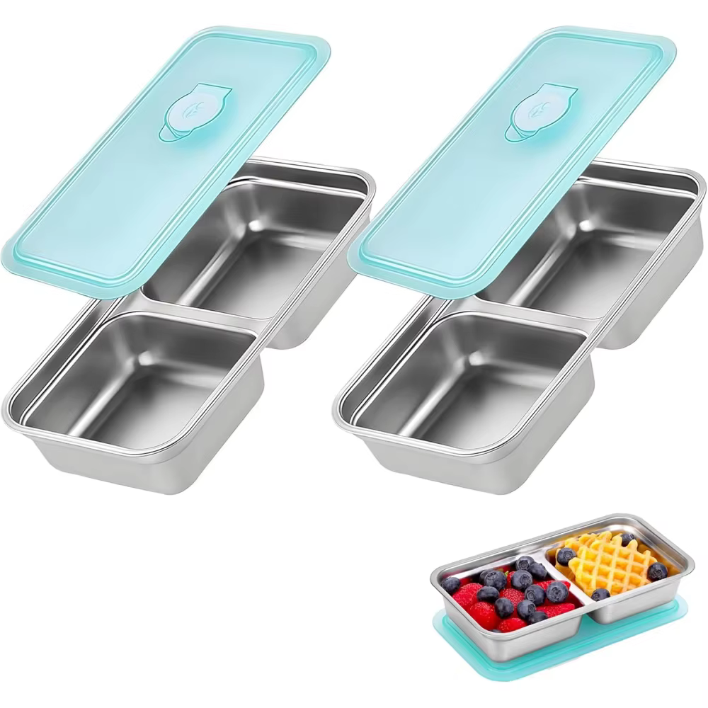 Boîte à collation réutilisable à double couche