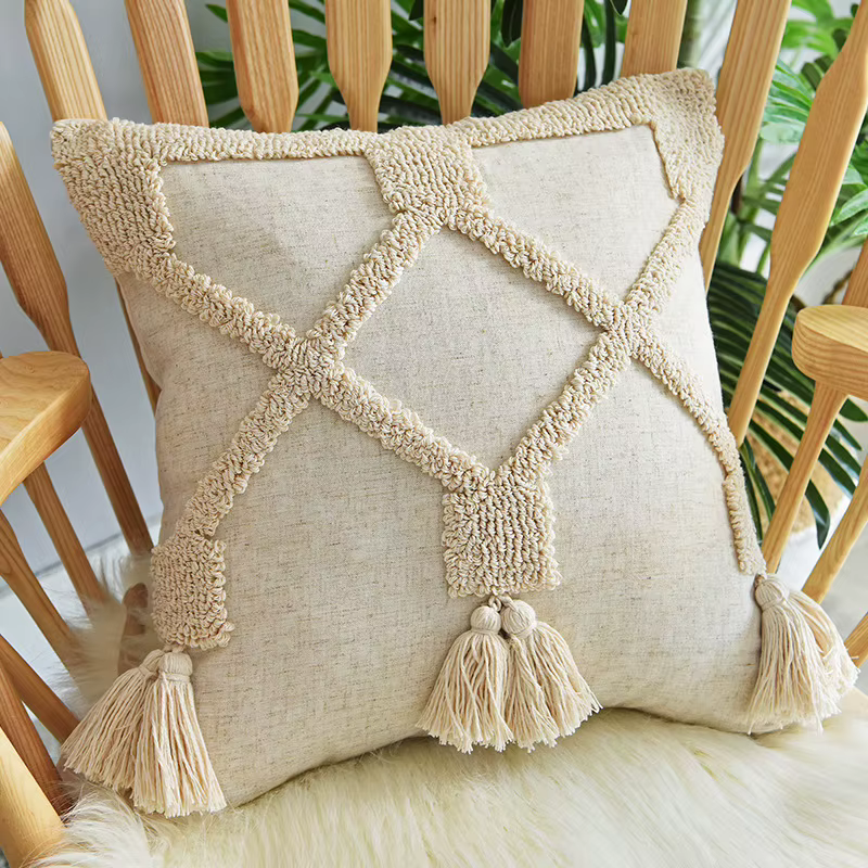 Housses de coussin tuftées à la main de style indien