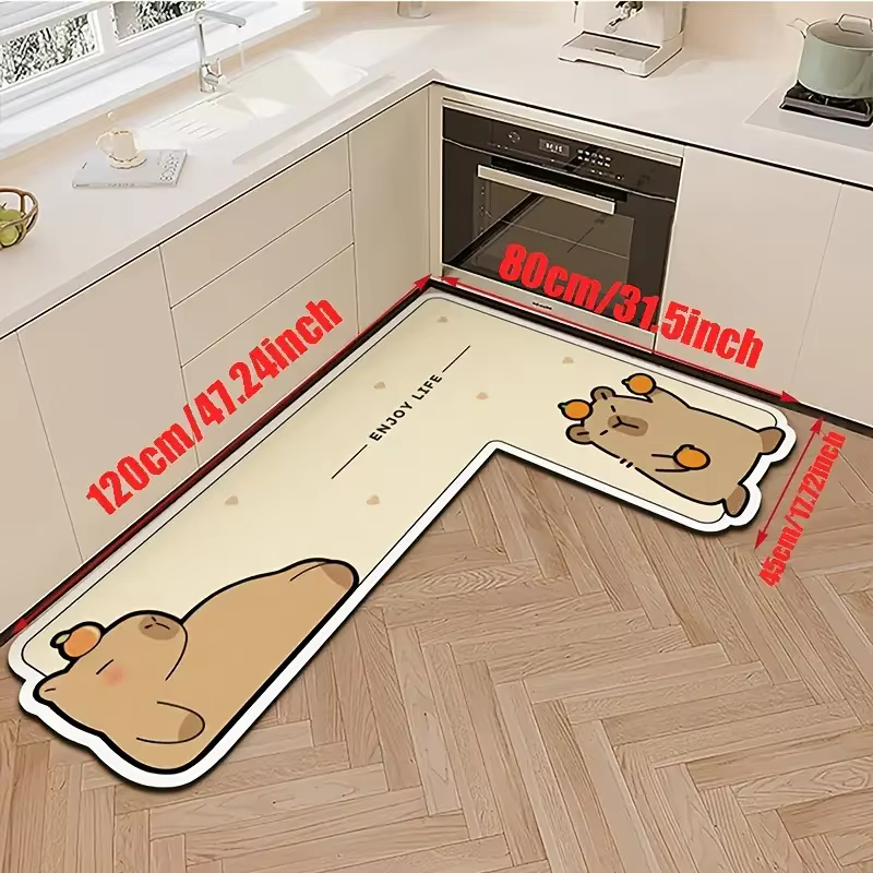 VIKAMA – tapis de cuisine d'angle antidérapant