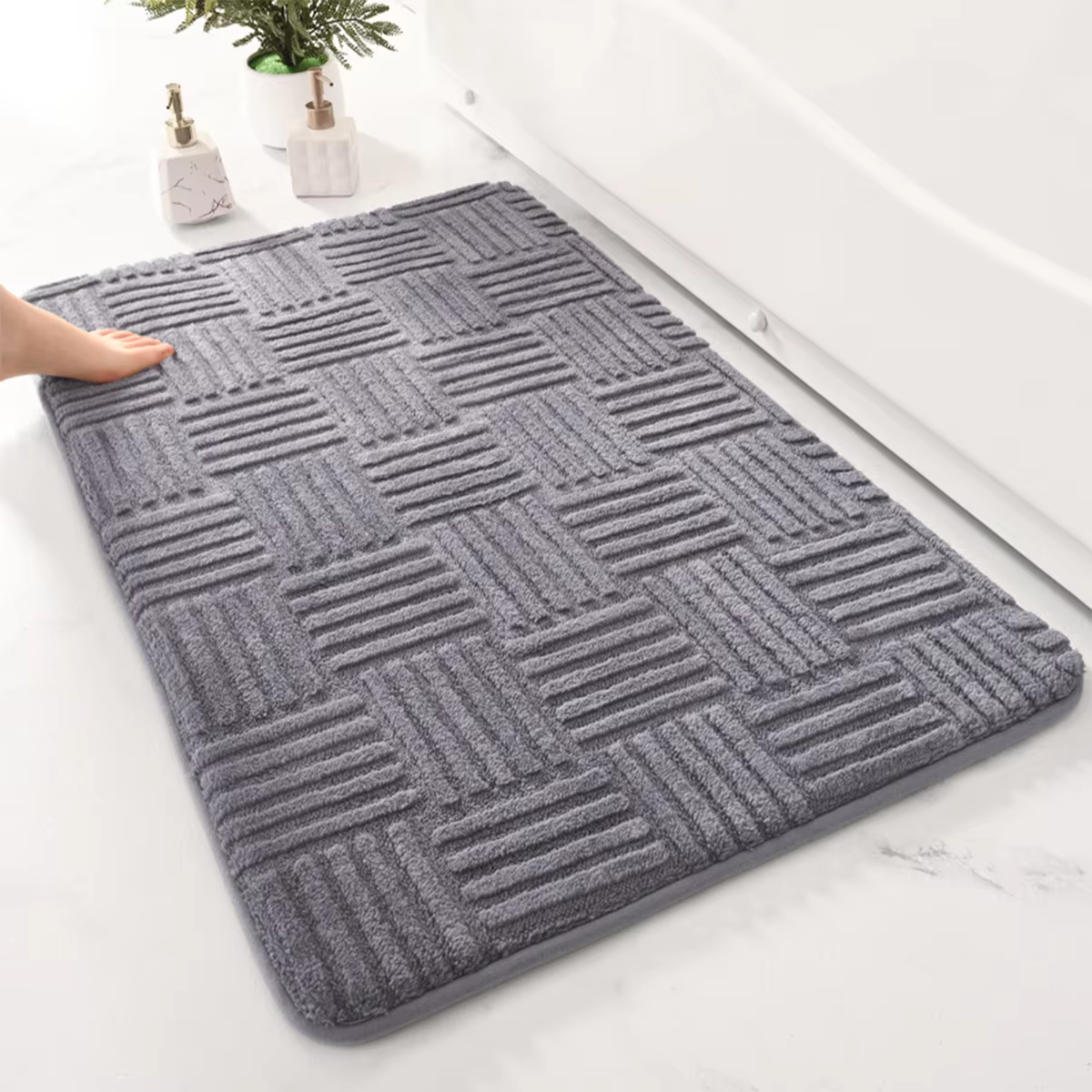 Tapis de sol rayé absorbant épais