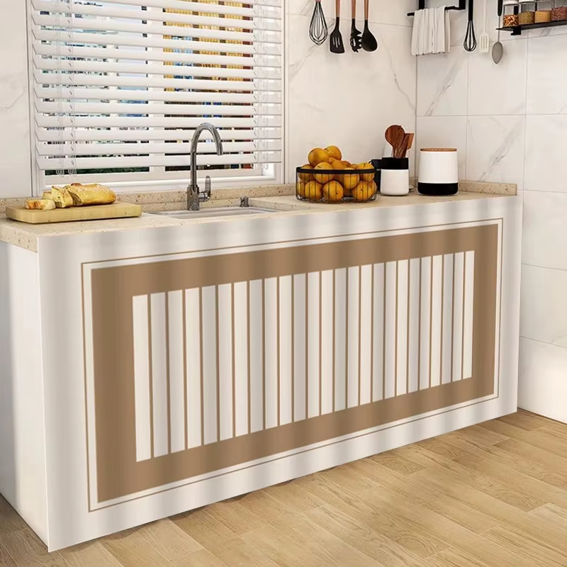 Le rideau de cuisine VIKAMA à rayures verticales