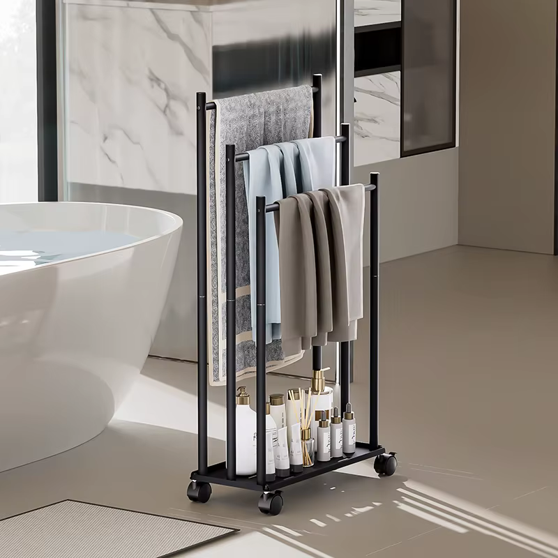 Porte-serviettes de salle de bain autoportant