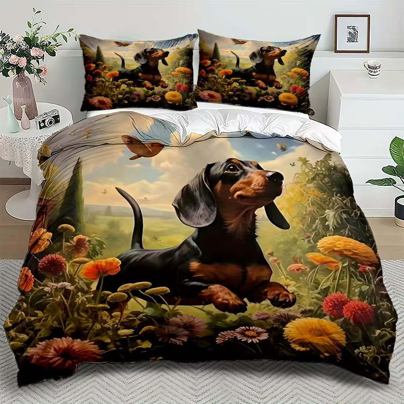 Parure de lit teckel de dessin animé