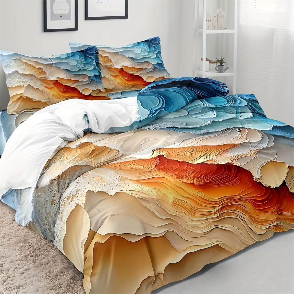 Ensemble de housse de couette en blocs de couleurs abstraites