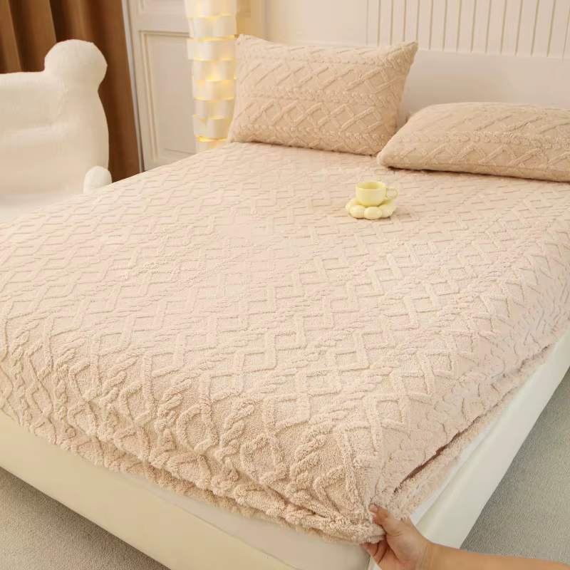 Drap-housse en velours polaire pour chambre à coucher