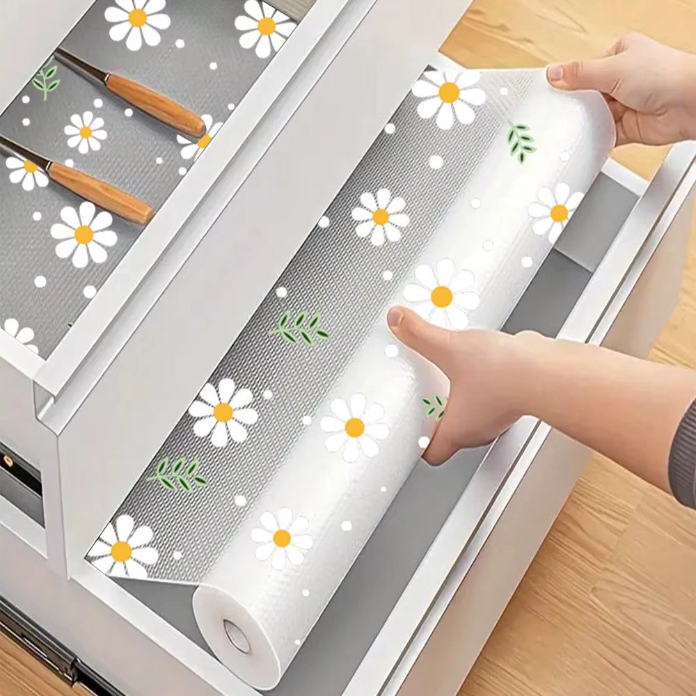 Tapis d'armoire de cuisine à fleurs de marguerite