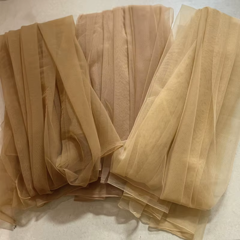 Tissu en Tulle doux kaki Champagne