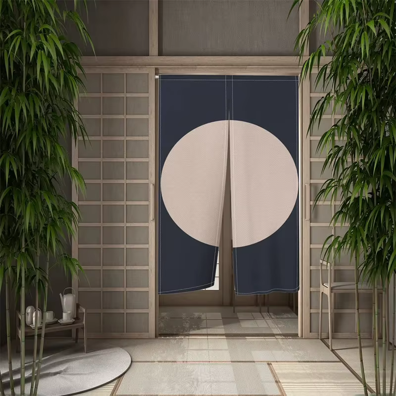 Rideau de porte en lin de style rural VIKAMA