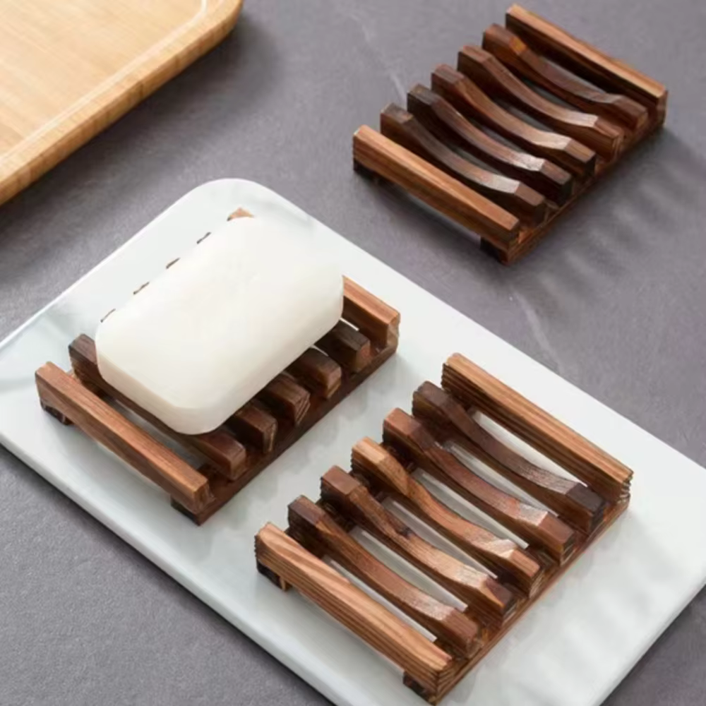 Nouvelle boîte à savon en bois porte-savon de bain