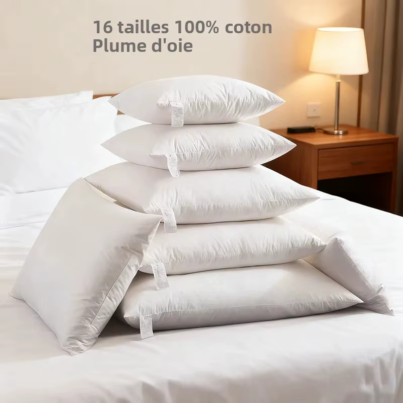Coussin en plumes d'oie en coton