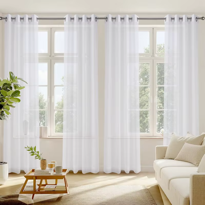 Voilages blancs de 310 cm de hauteur pour salon