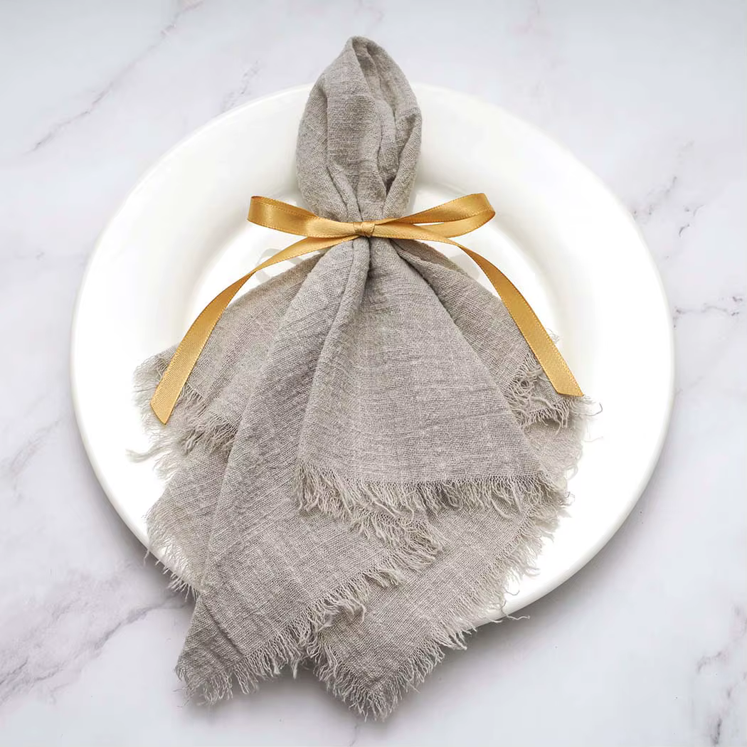Serviette de Table Rustique en Gaze de Coton