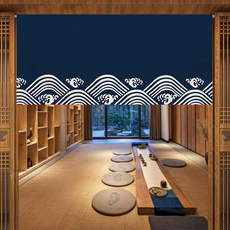 Rideau horizontal de style japonais pour porte de restaurant de sushi