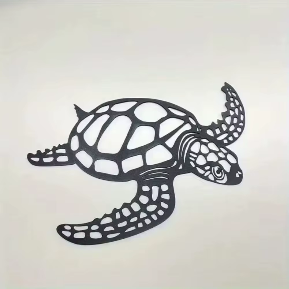 Sculpture murale en métal en forme de tortue de mer | Décoration côtière sur le thème de la plage pour la cuisine