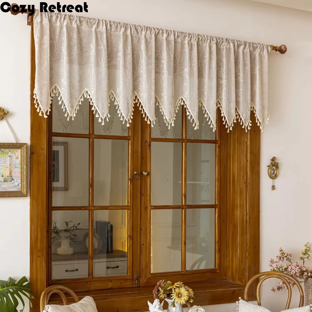 Rideaux de fenêtre en tulle style rustique pour l'été