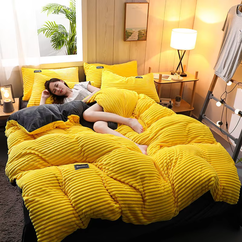 WASART doux chaud en peluche housse de couette hiver 220x240 velours polaire couple