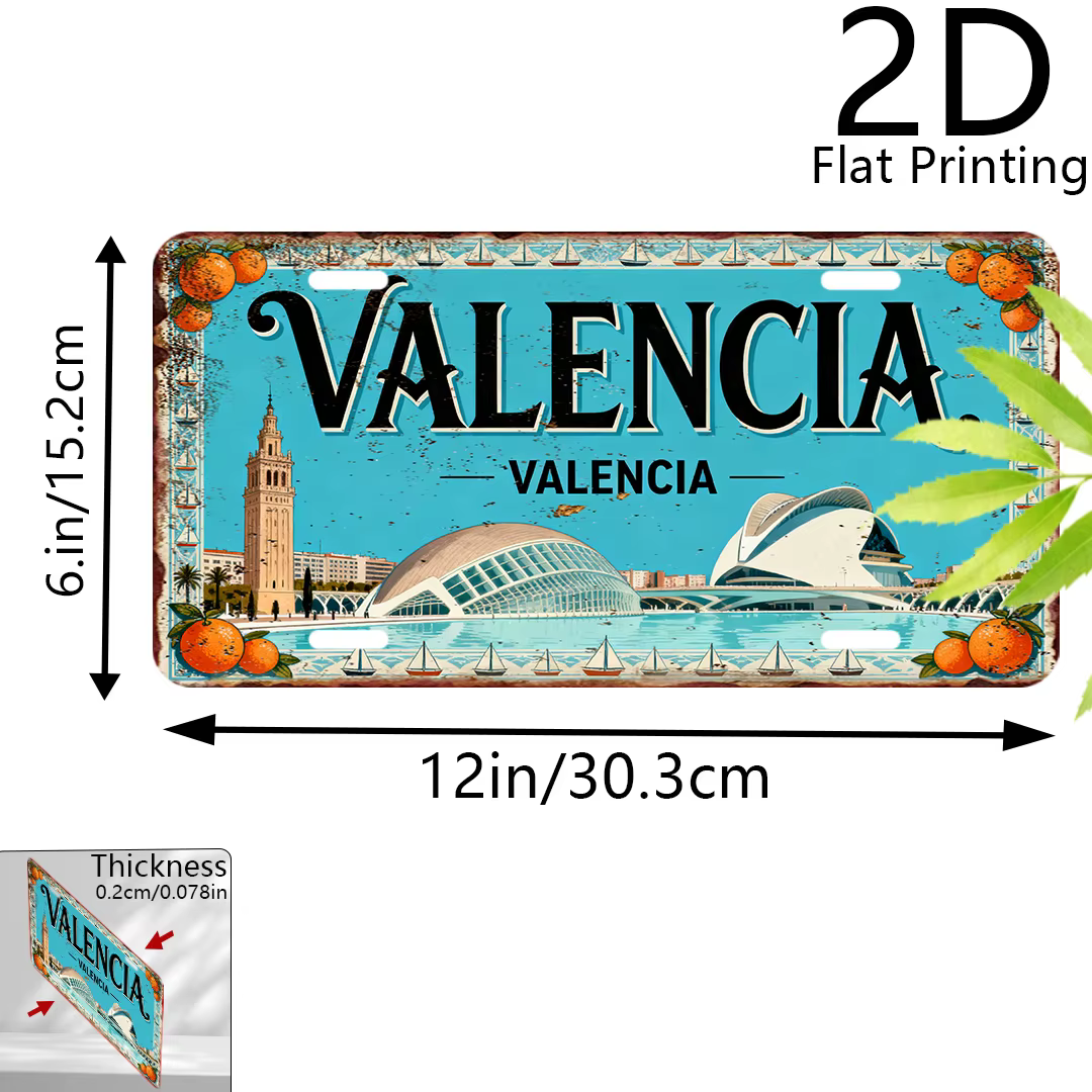 Plaque murale décorative vintage rustique en aluminium 2D