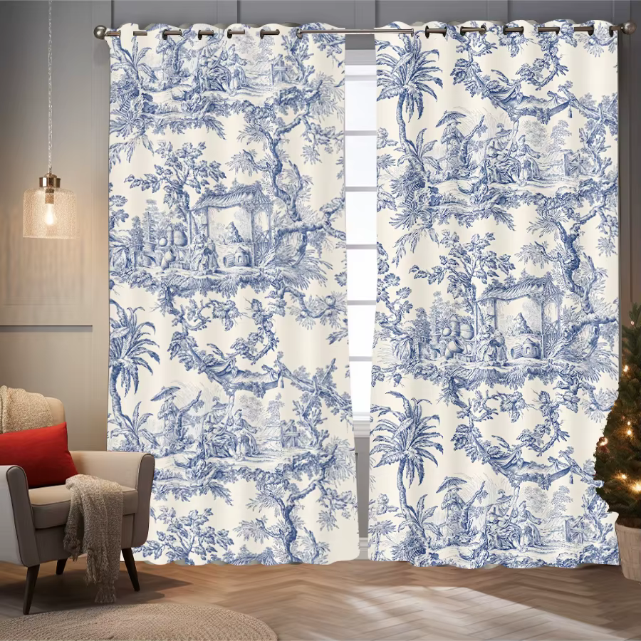 Rideaux Toile occultants à 2 panneaux pour chambre à coucher