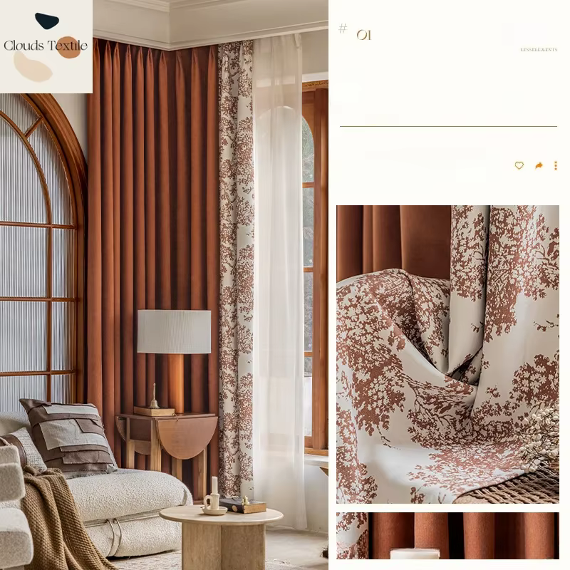 Rideaux occultants modernes pour salon salle à manger chambre Chenille crème vent Senior luxe français Vintage