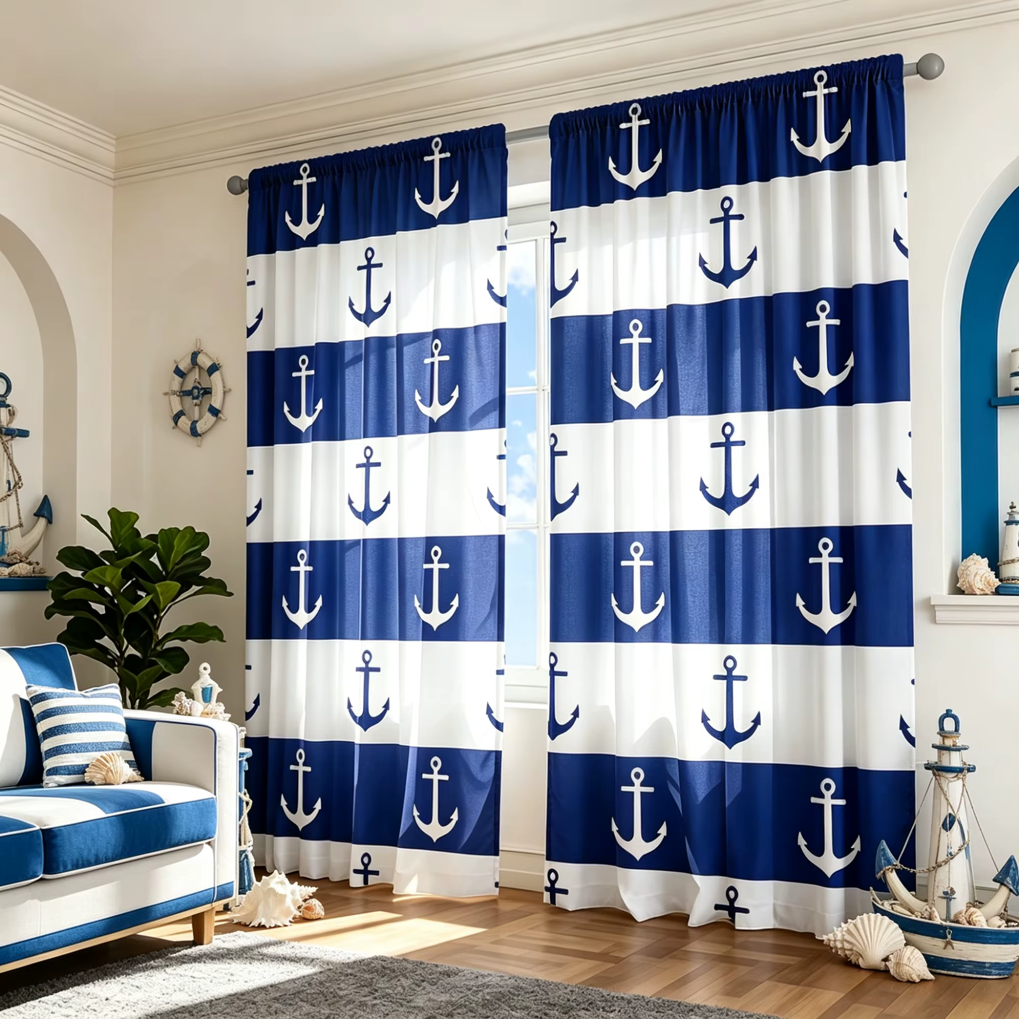 Rideaux plats 2D, 2 pièces