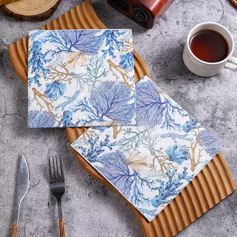 Nappe rustique bleue Vintage française