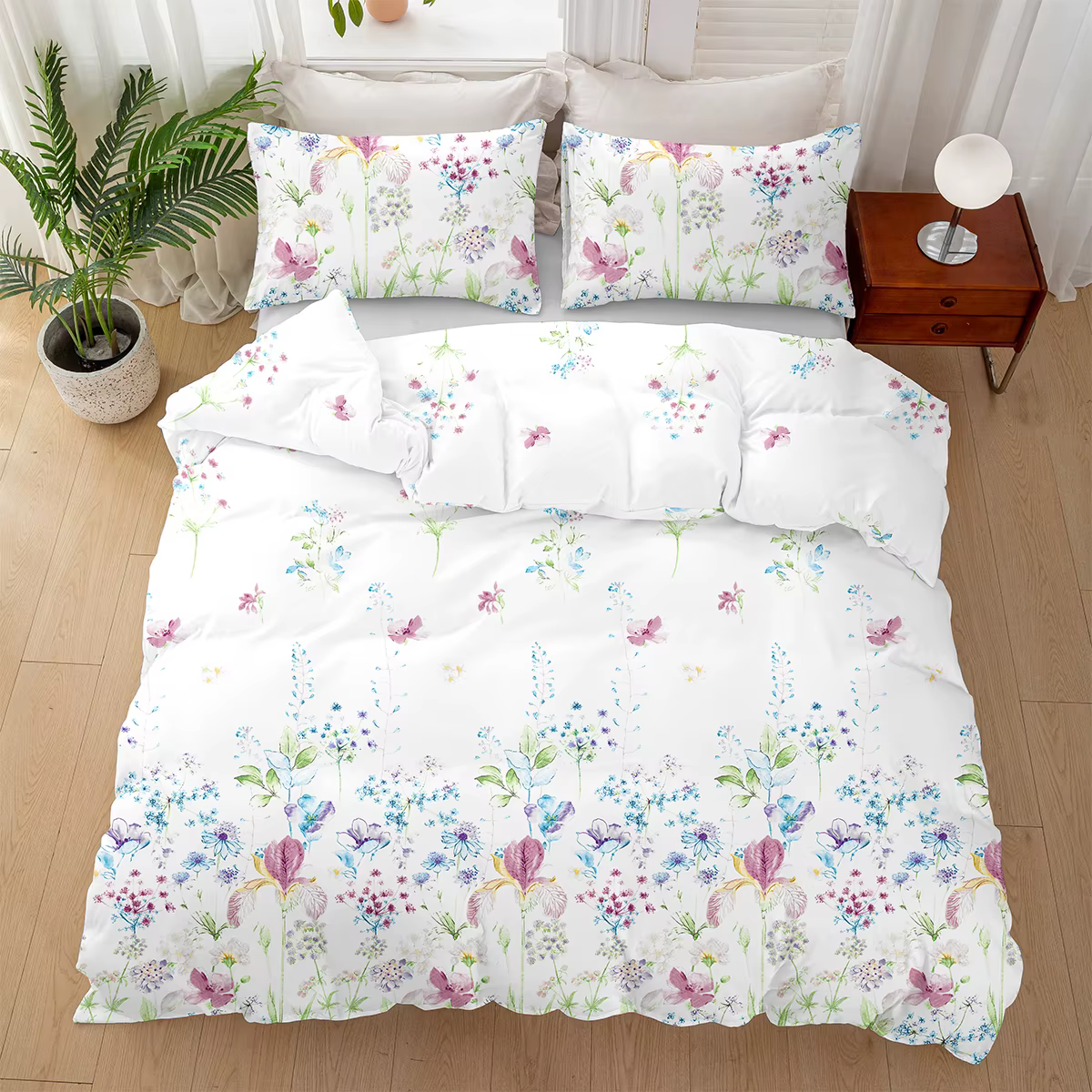 Ensemble de housse de couette à motif floral