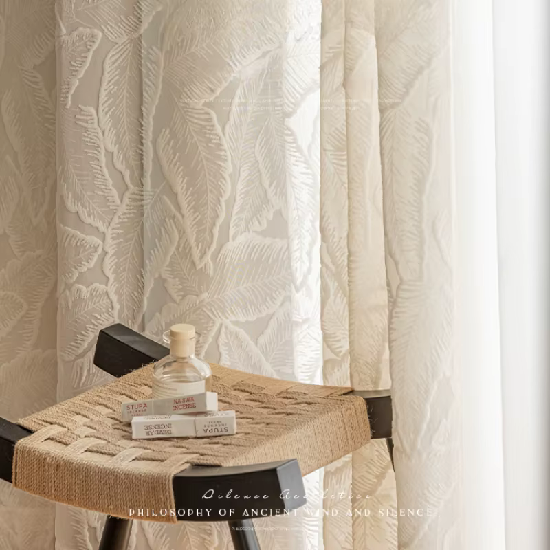 Rideau de baie vitrée en gaze française