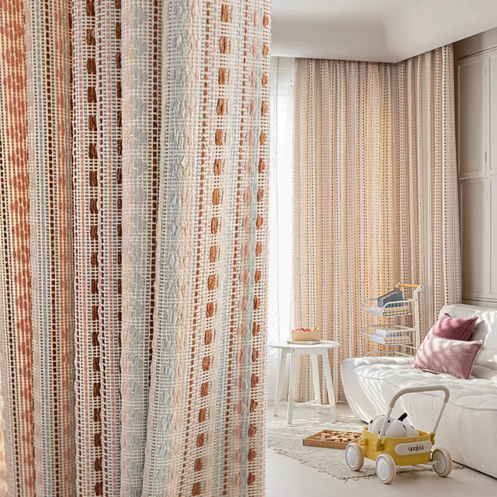 Rideau tendance en mélange coton-lin