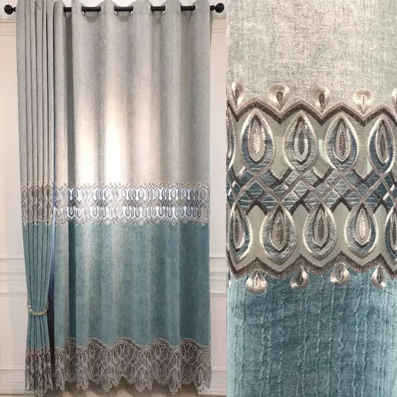 Nouveaux rideaux pour salon salle à manger chambre couleur correspondant Simple moderne cachemire broderie fenêtre